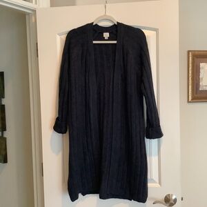 Open Front Navy Cardigan